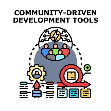 Community driving digital development tools process Ilustração Stock