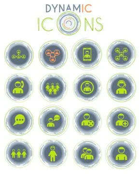 Community dynamic icons Stock Illustration