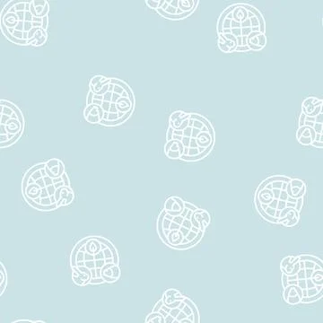 Community ecology line seamless pattern Stock Illustration