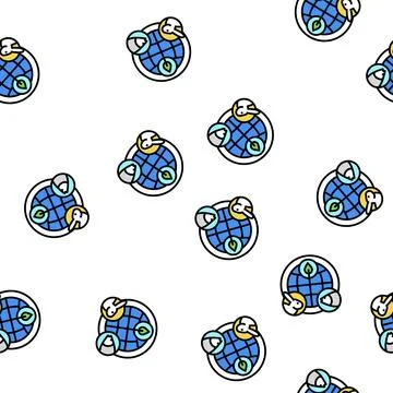 Community ecology vector seamless pattern Stock Illustration