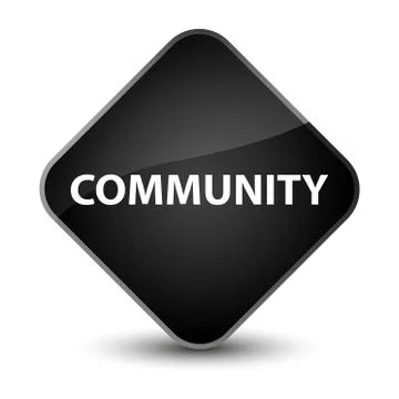 Community elegant black diamond button Stock Illustration