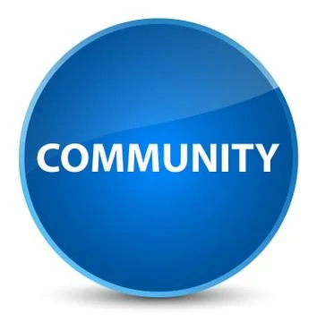 Community elegant blue round button Stock Illustration