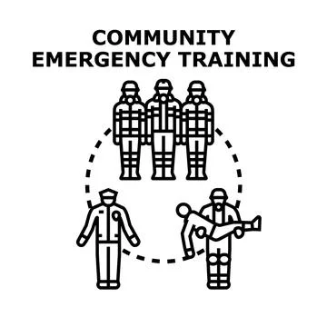 Community emergency training session for first responders Stock Illustration