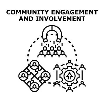 Community engagement and involvement vector concept illustration Stock Illustration