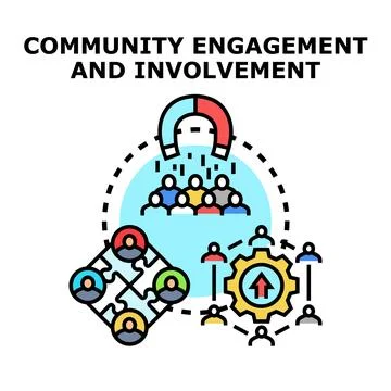 Community engagement and involvement vector concept illustration Stock Illustration