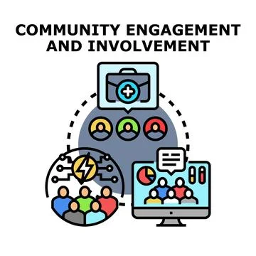 Community engagement and involvement vector concept icon Stock Illustration