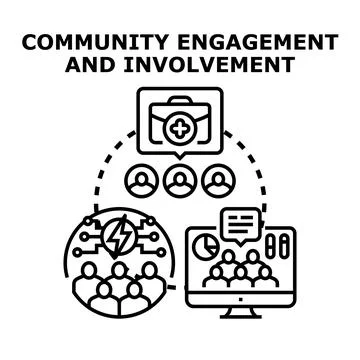Community engagement and involvement vector concept icon Stock Illustration