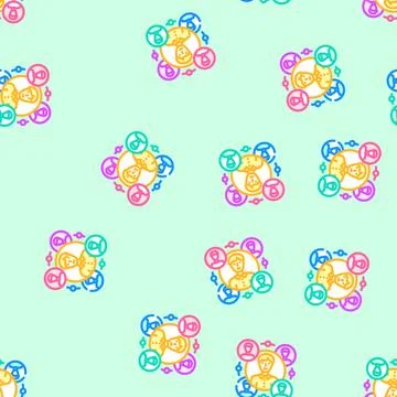 Community engagement business process vector seamless pattern イラスト素材