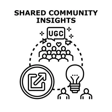 Community engaging content sharing and insight generation Stock Illustration