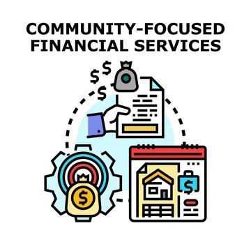 Community engaging financial services concept vector illustration Illustrazione stock