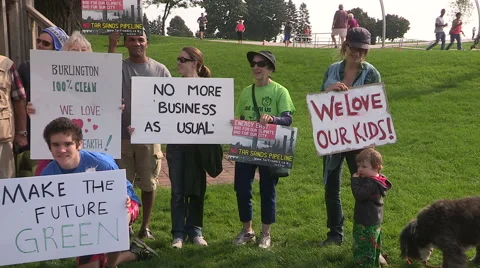 Community environmentalists protest to save the planet from pollution Stock Footage 41869210
