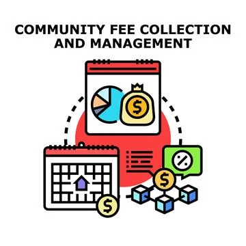 Community fee collection and management concept illustration Stock Illustration
