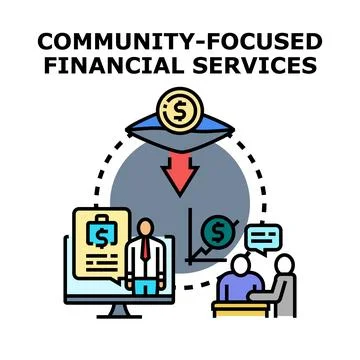Community financial services delivering support and investment Stock Illustration