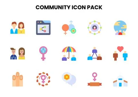 Community Flat UI Icons Pack Ilustración de archivo