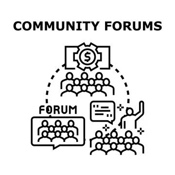 Community forums discussing ideas and solving problems Stock Illustration