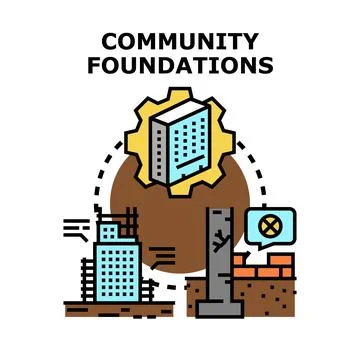 Community foundations building development and support concept Ilustração Stock