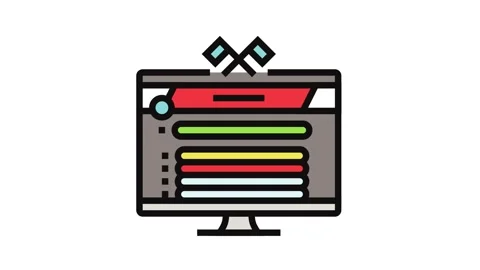 Community game development color icon animation Stock Footage 326105461