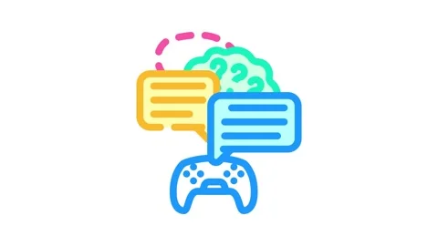 Community game development color icon animation Stock Footage 327266980