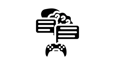 Community game development glyph icon animation Stock Footage 326743014