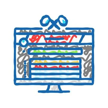 Community game development icon doodle illustration Stock Illustration