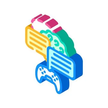 Community game development isometric icon vector illustration Stock Illustration