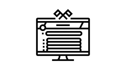 Community game development line icon animation Stock Footage 326131509