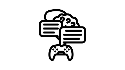 Community game development line icon animation Stock Footage 326760431