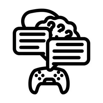 Community game development line icon vector illustration Illustrazione stock