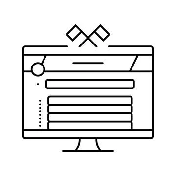 Community game development line icon vector illustration Stock Illustration