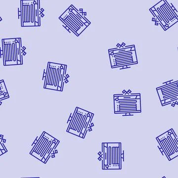 Community game development line seamless pattern Stock Illustration