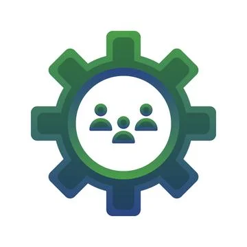 Community gear gradient logo design template icon Stock Illustration
