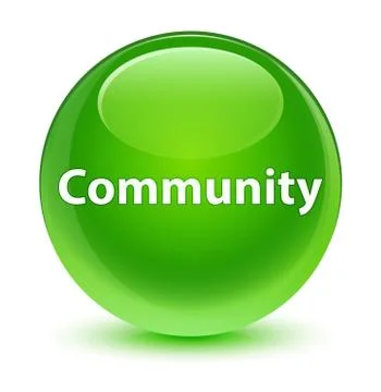 Community glassy green round button Stock Illustration