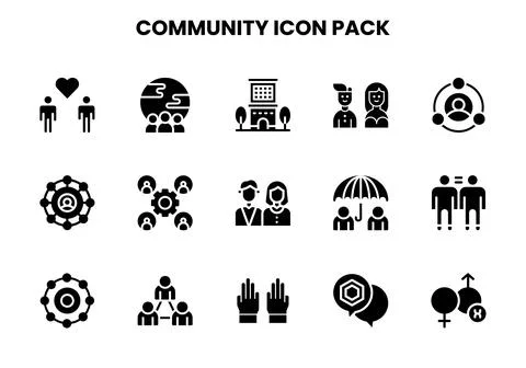 Community Glyph Scalable Icons Pack Ilustración de archivo
