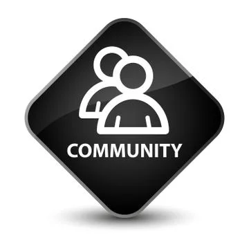Community (group icon) elegant black diamond button Stock Illustration