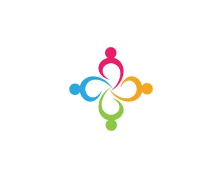Community group team work and adoption  logo and symbols Stock Illustration