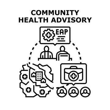 Community health advisory program concept vector Illustrazione stock