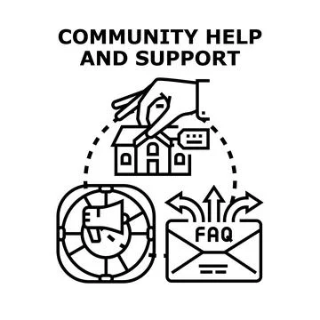 Community help and support vector concept icon Stock Illustration
