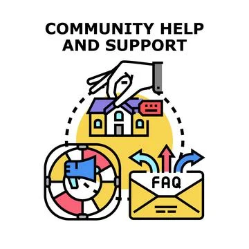 Community help and support vector concept icon Stock Illustration