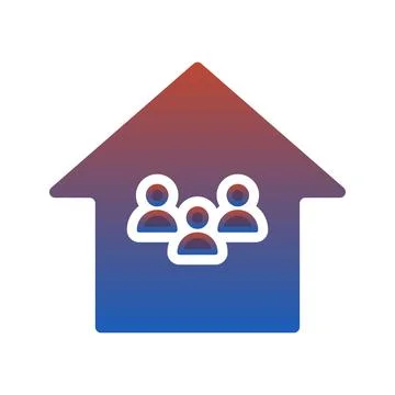 Community home gradient logo design template icon Stock Illustration