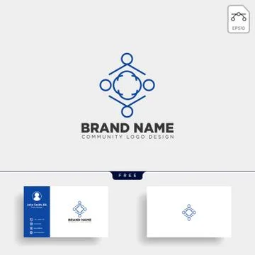 Community human logo template vector illustration icon element isolated Illustrazione stock