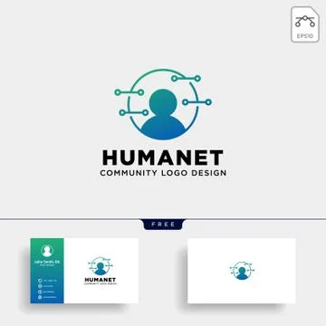 Community human logo template vector illustration icon element isolated Illustrazione stock