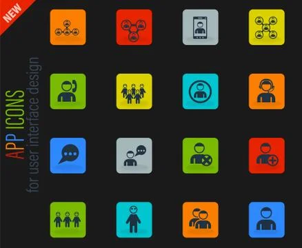 Community icon set Stock Illustration
