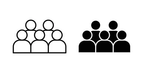 Community icon. Style is flat and line symbol Stock Illustration