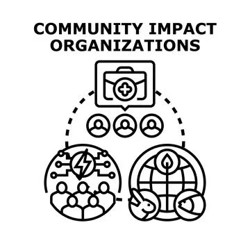 Community impact organizations empowering progress and social responsibility Stock Illustration