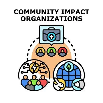Community impact organizations empowering progress and social responsibility Stock Illustration