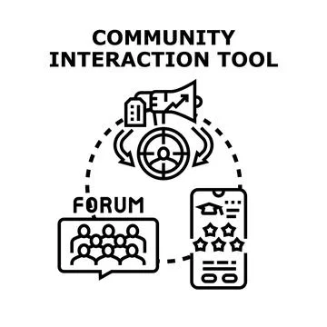 Community interaction tool for online communication and feedback イラスト素材