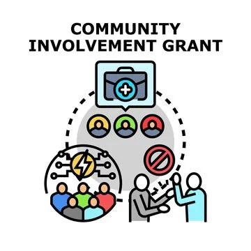 Community involvement grant program funding initiative Stock Illustration