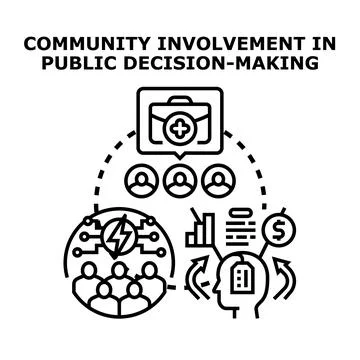 Community involvement in public decision making process Stock Illustration