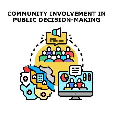 Community involvement in public decision making process Stock Illustration