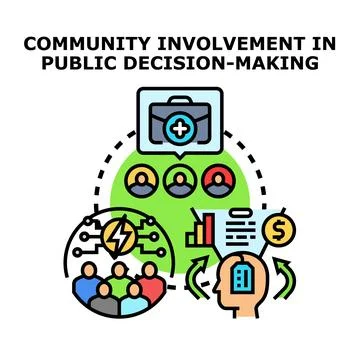 Community involvement in public decision making process Stock Illustration